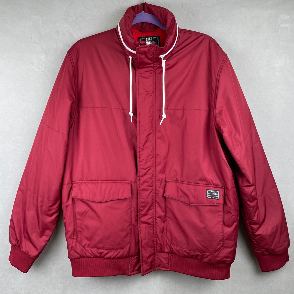 Nike Storm-FIT Insulated Hooded Jacket Burgundy Red Techwear Mens L 547320-677